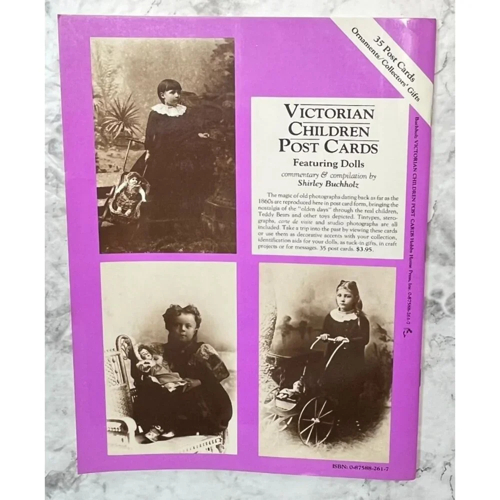 Postcard Book of Victorian Children feat Dolls by Shirley Buchholz 35 Cards 1985